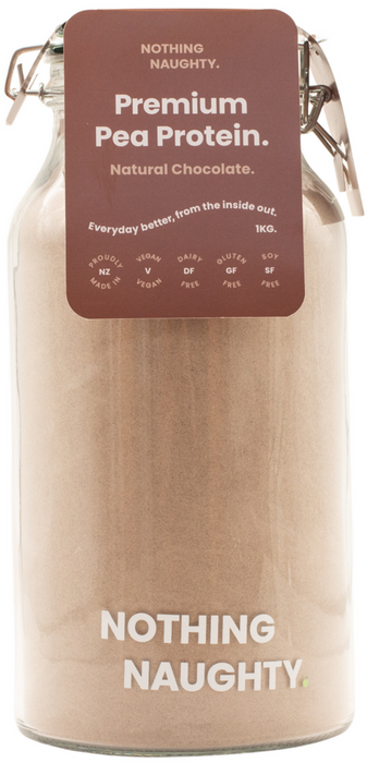 Nothing Naughty Premium Pea Protein Natural Chocolate 1kg Jar